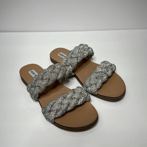 Steve Madden Silver Braided Sandals - Picture 7 of 16